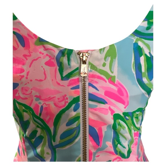 LILLY PULITZER WOMEN’S  NWT LINNET STRETCH DRESS WITH POCKETS  PINK WHITE SZ 0 - Picture 8 of 11